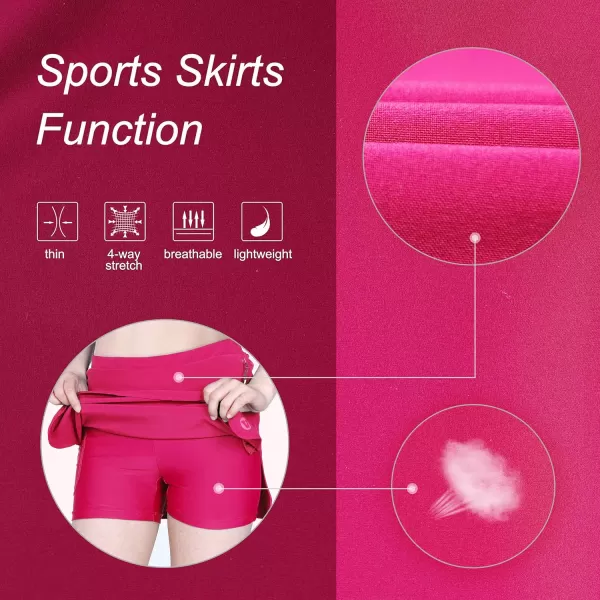 Outdoor Ventures Women's Tennis Skirts with Pockets, Golf Skort Workout Athletic Running Hiking Skirts with Shorts