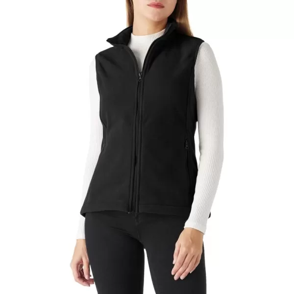 Outdoor Ventures Women's Zip Sleeveless Fall Fleece Vest Jacket with Pockets Black XL