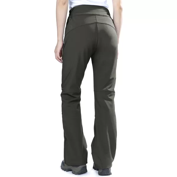 Outdoor Ventures Women's Sleek Waterproof Softshell Fleece Lined Ski Snow Insulated High Rise Hiking Pants with Bottom Zipper