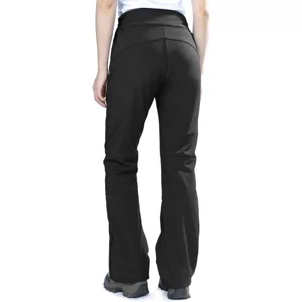 Outdoor Ventures Women's Sleek Waterproof Softshell Fleece Lined Ski Snow Insulated High Rise Hiking Pants with Bottom Zipper