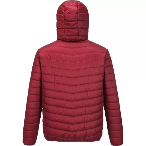 Outdoor Ventures Men's Lightweight Packable Hooded Puffer Jacket Insulated Winter Coat for Snow Ski Traveling)