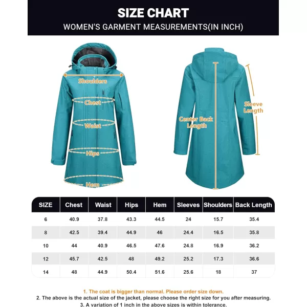 Outdoor Ventures Women's Long Softshell Jacket with Removable Hood Insulated Warm Fleece Lined Winter Coat Waterproof Parka
