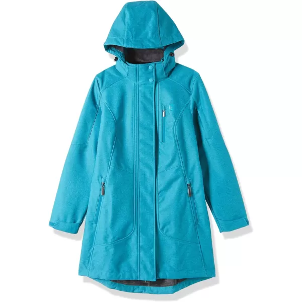 Outdoor Ventures Women's Long Softshell Jacket with Removable Hood Insulated Warm Fleece Lined Winter Coat Waterproof Parka