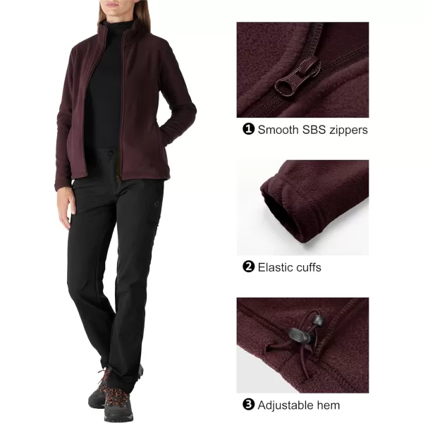 Outdoor Ventures Women's Lightweight Warm Zip Up Long-Sleeve Soft Polar Fleece Jacket for Fall Winter