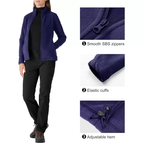 Outdoor Ventures Women's Lightweight Warm Zip Up Long-Sleeve Soft Polar Fleece Jacket for Fall Winter