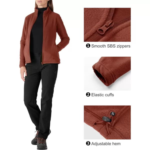 Outdoor Ventures Women's Lightweight Warm Zip Up Long-Sleeve Soft Polar Fleece Jacket for Fall Winter