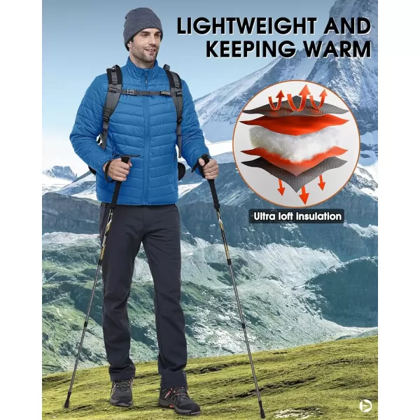 imageOutdoor Ventures Mens Lightweight Packable Puffer Winter Jacket Insulated Puffy Coat for Snow Ski Hiking TravelCobalt Bluefold in Pocket Or Bag