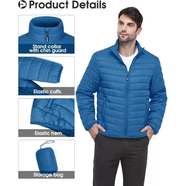 imageOutdoor Ventures Mens Lightweight Packable Puffer Winter Jacket Insulated Puffy Coat for Snow Ski Hiking TravelCobalt Bluefold in Pocket Or Bag