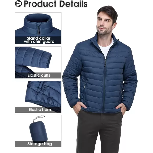 imageOutdoor Ventures Mens Lightweight Packable Puffer Winter Jacket Insulated Puffy Coat for Snow Ski Hiking TravelCollegiate Navyfold in Bag