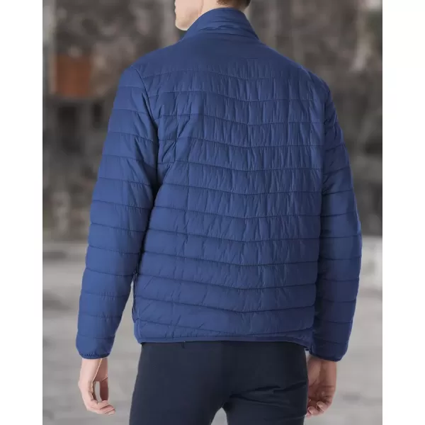 imageOutdoor Ventures Mens Lightweight Packable Puffer Winter Jacket Insulated Puffy Coat for Snow Ski Hiking TravelCollegiate Navyfold in Pocket