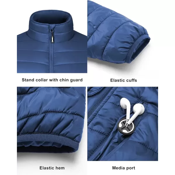 imageOutdoor Ventures Mens Lightweight Packable Puffer Winter Jacket Insulated Puffy Coat for Snow Ski Hiking TravelCollegiate Navyfold in Pocket