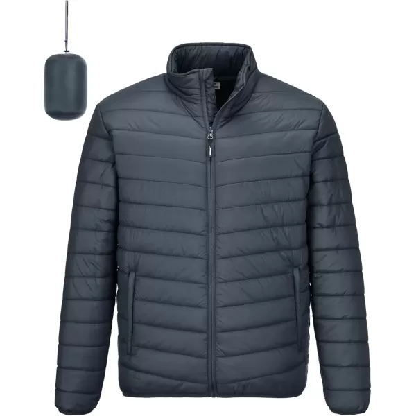 imageOutdoor Ventures Mens Lightweight Packable Puffer Winter Jacket Insulated Puffy Coat for Snow Ski Hiking TravelDark Greyfold in Pocket Or Bag
