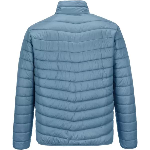imageOutdoor Ventures Mens Lightweight Packable Puffer Winter Jacket Insulated Puffy Coat for Snow Ski Hiking TravelGrayish Bluefold in Pocket Or Bag