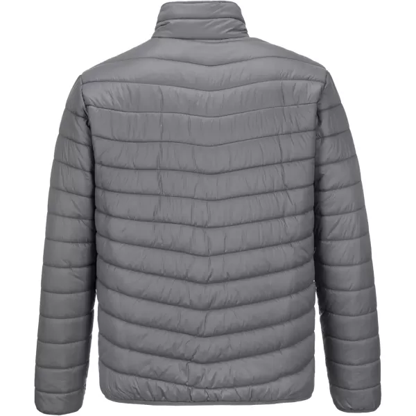 imageOutdoor Ventures Mens Lightweight Packable Puffer Winter Jacket Insulated Puffy Coat for Snow Ski Hiking TravelGreyfold in Bag