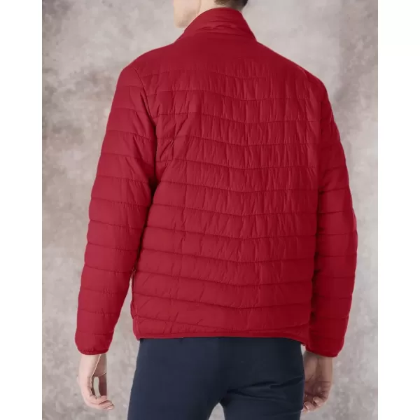 imageOutdoor Ventures Mens Lightweight Packable Puffer Winter Jacket Insulated Puffy Coat for Snow Ski Hiking TravelMountain Redfold in Pocket