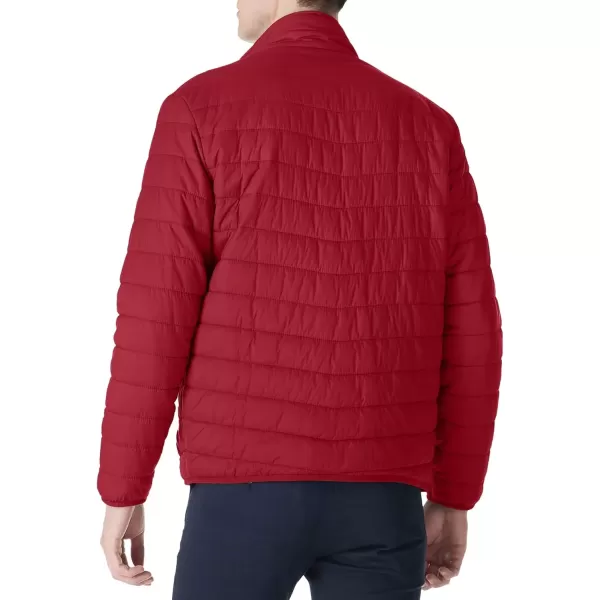 imageOutdoor Ventures Mens Lightweight Packable Puffer Winter Jacket Insulated Puffy Coat for Snow Ski Hiking TravelMountain Redfold in Pocket