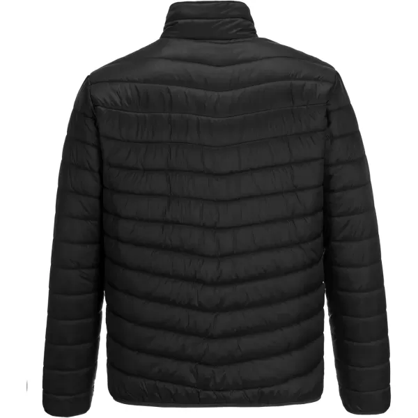 imageOutdoor Ventures Mens Lightweight Packable Puffer Winter Jacket Insulated Puffy Coat for Snow Ski Hiking TravelNew Blackfold in Bag