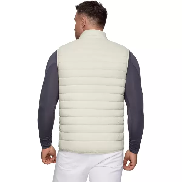 imageOutdoor Ventures Mens Lightweight Puffer Vest Outerwear Warm Quilted Sleeveless Packable Winter Jacket for Hiking RunningBeige