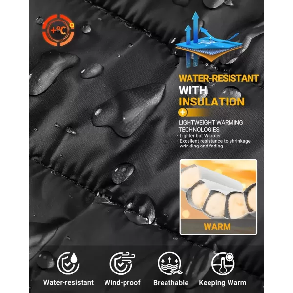 imageOutdoor Ventures Mens Lightweight Puffer Vest Outerwear Warm Quilted Sleeveless Packable Winter Jacket for Hiking RunningBlack
