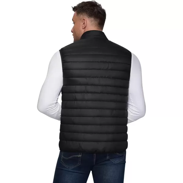imageOutdoor Ventures Mens Lightweight Puffer Vest Outerwear Warm Quilted Sleeveless Packable Winter Jacket for Hiking RunningBlack