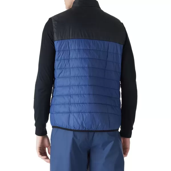 imageOutdoor Ventures Mens Lightweight Puffer Vest Outerwear Warm Quilted Sleeveless Packable Winter Jacket for Hiking RunningBlackBlue