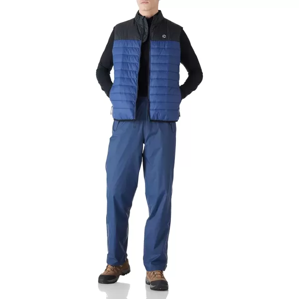 imageOutdoor Ventures Mens Lightweight Puffer Vest Outerwear Warm Quilted Sleeveless Packable Winter Jacket for Hiking RunningBlackBlue