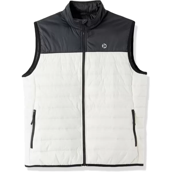 imageOutdoor Ventures Mens Lightweight Puffer Vest Outerwear Warm Quilted Sleeveless Packable Winter Jacket for Hiking RunningBlackWhite