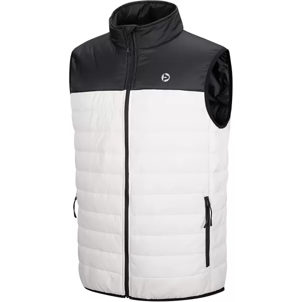 imageOutdoor Ventures Mens Lightweight Puffer Vest Outerwear Warm Quilted Sleeveless Packable Winter Jacket for Hiking RunningBlackWhite