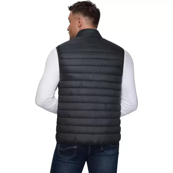 imageOutdoor Ventures Mens Lightweight Puffer Vest Outerwear Warm Quilted Sleeveless Packable Winter Jacket for Hiking RunningDark Grey
