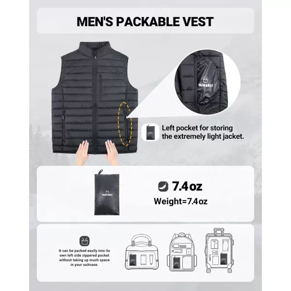 imageOutdoor Ventures Mens Lightweight Puffer Vest Outerwear Warm Quilted Sleeveless Packable Winter Jacket for Hiking RunningDark Grey