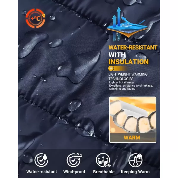 imageOutdoor Ventures Mens Lightweight Puffer Vest Outerwear Warm Quilted Sleeveless Packable Winter Jacket for Hiking RunningDeep Blue