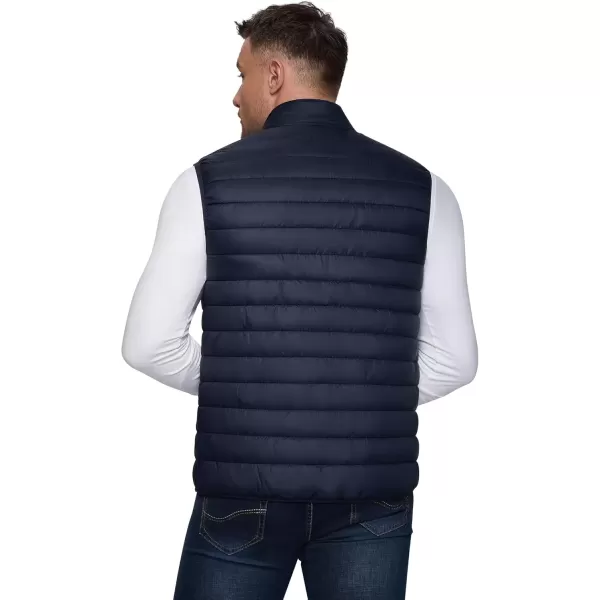 imageOutdoor Ventures Mens Lightweight Puffer Vest Outerwear Warm Quilted Sleeveless Packable Winter Jacket for Hiking RunningDeep Blue
