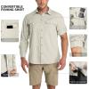 imageOutdoor Ventures Mens UPF 50 UV Sun Protection Shirt Long Sleeve Hiking Fishing Shirt Cooling Quick Dry for Safari TravelFossil