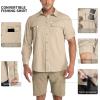imageOutdoor Ventures Mens UPF 50 UV Sun Protection Shirt Long Sleeve Hiking Fishing Shirt Cooling Quick Dry for Safari TravelKhaki