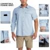 imageOutdoor Ventures Mens UPF 50 UV Sun Protection Shirt Long Sleeve Hiking Fishing Shirt Cooling Quick Dry for Safari TravelLight Blue