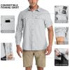 imageOutdoor Ventures Mens UPF 50 UV Sun Protection Shirt Long Sleeve Hiking Fishing Shirt Cooling Quick Dry for Safari TravelLight Grey