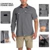 imageOutdoor Ventures Mens UPF 50 UV Sun Protection Shirt Long Sleeve Hiking Fishing Shirt Cooling Quick Dry for Safari TravelStorm Grey