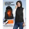 imageOutdoor Ventures Womens Lightweight Packable Hooded Puffer Vest Outerwear Zip Up Warm Sleeveless Winter Jacket Quilted CoatBlack