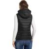 imageOutdoor Ventures Womens Lightweight Packable Hooded Puffer Vest Outerwear Zip Up Warm Sleeveless Winter Jacket Quilted CoatBlack