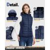 imageOutdoor Ventures Womens Lightweight Packable Hooded Puffer Vest Outerwear Zip Up Warm Sleeveless Winter Jacket Quilted CoatBlue