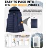 imageOutdoor Ventures Womens Lightweight Packable Hooded Puffer Vest Outerwear Zip Up Warm Sleeveless Winter Jacket Quilted CoatBlue