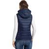 imageOutdoor Ventures Womens Lightweight Packable Hooded Puffer Vest Outerwear Zip Up Warm Sleeveless Winter Jacket Quilted CoatBlue