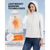 imageOutdoor Ventures Womens Lightweight Packable Hooded Puffer Vest Outerwear Zip Up Warm Sleeveless Winter Jacket Quilted CoatCream