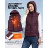 imageOutdoor Ventures Womens Lightweight Packable Hooded Puffer Vest Outerwear Zip Up Warm Sleeveless Winter Jacket Quilted CoatEggplant