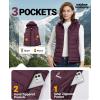 imageOutdoor Ventures Womens Lightweight Packable Hooded Puffer Vest Outerwear Zip Up Warm Sleeveless Winter Jacket Quilted CoatEggplant