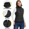 imageOutdoor Ventures Womens Lightweight Puffer Vest Outerwear Zip Up Warm Sleeveless Winter Jacket Padded Gilet Quilted CoatBlack