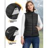 imageOutdoor Ventures Womens Lightweight Puffer Vest Outerwear Zip Up Warm Sleeveless Winter Jacket Padded Gilet Quilted CoatBlack