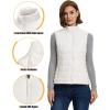 imageOutdoor Ventures Womens Lightweight Puffer Vest Outerwear Zip Up Warm Sleeveless Winter Jacket Padded Gilet Quilted CoatCream