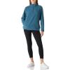 imageOutdoor Ventures Womens Loose Fit 14 Quarter Zip Soft Lightweight Polar Fleece Pullover Jacket with Zipper PocketDeep Blue