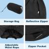 imageOutdoor Ventures Womens Rain Pants Packable Waterproof Hiking Pants Windproof Breathable Outdoor Rain Over PantsBlack